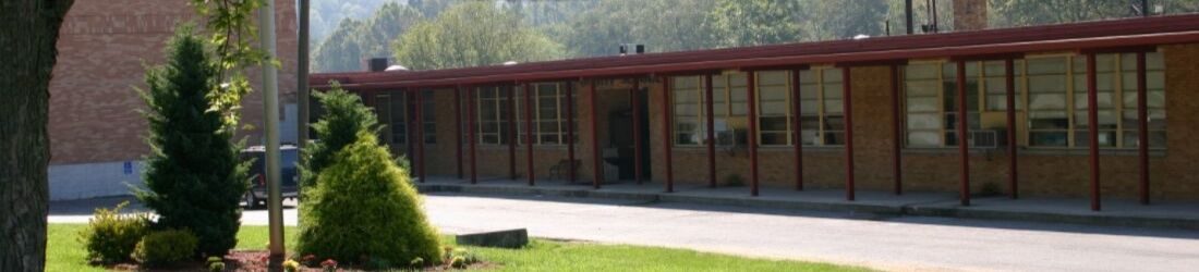 Exterior of Dewitt Elementary showing entrance