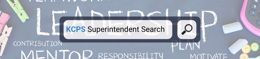Superintendent search header image with leadership words in background